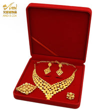 Load image into Gallery viewer, ANIID Dubai Plated Jewelry Set For Women Indian Earring and Necklace Nigeria Moroccan Bridal Accessorie Wedding Bracelet Gifts