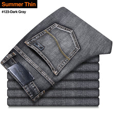 Load image into Gallery viewer, New Men's Jeans Classic Style Business Casual Advanced Stretch Regular Fit Denim Trousers Grey Blue Pants Male