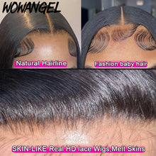 Load image into Gallery viewer, Wow Angel Glueless 250% Real HD Lace Closure Wigs 7X7/6x6/5X5 HD Closure Wig Body Wave Pre Plucked Human Hair Wigs For Women