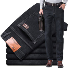 Load image into Gallery viewer, New Men's Fashion  Business Casual Stretch Slim Jeans Classic Trousers Denim Pants Male Black Blue
