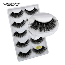 Load image into Gallery viewer, YSDO 5Pairs Mink Eyelashes Natural Long 3D Mink Lashes Hand Made Dramatic False Eye Lashes Plastic Cotton Stalk Makeup Cilios G8