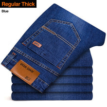 Load image into Gallery viewer, Men's Fashion Business Jeans Classic Style Casual Stretch Slim Jean Pants Male Brand Denim Trousers Black Blue