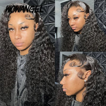 Load image into Gallery viewer, Wow Angel 36inch Water Wave 13x6 Full Frontal HD Lace Wigs 250% Curly Wigs HD Lace Front Human Hair Wigs Melt Skins For Woman
