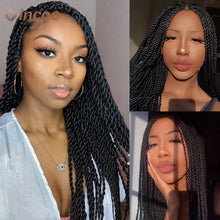 Load image into Gallery viewer, Full Lace Frontal Wigs Twist Braided Wigs For Black Women Box Braided Lace Front Wig Faux Locs Wig Goddess Braids Synthetic Wigs