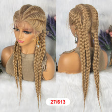 Load image into Gallery viewer, Synthetic Lace Wigs Braided Wigs with Baby Hair Long 26 Inches Box Braids Wig for Black Women Lace Front  Afro Hair Wigs