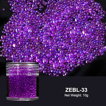Load image into Gallery viewer, Crystal Tiny Glass Balls Rhinestones For Manicure Microbead Caviar Beads Nail Art Decorations DIY Charms 3D Nails Accessories