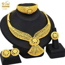 Load image into Gallery viewer, ANIID Dubai Plated Jewelry Set For Women Indian Earring and Necklace Nigeria Moroccan Bridal Accessorie Wedding Bracelet Gifts