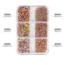 Load image into Gallery viewer, Nail Art Rhinestones Kit 2400pcs Nail Gems Ab Flatback Rhinestones Gems Stones with Storage Organizer for Design Bright Holiday