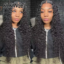 Load image into Gallery viewer, 7x7 6x6 5x5 Glueless HD Lace Closure Wig Water Wave Wig Melt Skin Pre Plucked Curly Human Hair Wigs Ready to Wear Wigs For Woman
