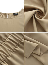Load image into Gallery viewer, Lady Office Tank Tops Vests Summer Sleeveless Irregular Blouse VONDA 2023 Casual Crew Neck Pleated Blouse Fashion Female Blusas