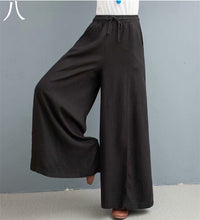 Load image into Gallery viewer, 2023 New fashion Plus size pants Women cotton linen Trousers Bohemian Loose Leisure wide leg pants Summer skirt pants 6XL 7XL