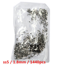 Load image into Gallery viewer, SS3-ss8 1440pcs Clear Crystal AB gold 3D Non HotFix FlatBack Nail Art Rhinestones Decorations Shoes And Dancing Decoration