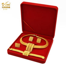 Load image into Gallery viewer, ANIID Dubai Plated Jewelry Set For Women Indian Earring and Necklace Nigeria Moroccan Bridal Accessorie Wedding Bracelet Gifts