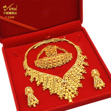 Load image into Gallery viewer, ANIID Dubai Plated Jewelry Set For Women Indian Earring and Necklace Nigeria Moroccan Bridal Accessorie Wedding Bracelet Gifts