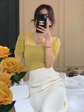 Load image into Gallery viewer, Women Blouse Slim Fashion Daily V-neck Simple All-match Puff Sleeve Elegant Creativity Sexy Korean Style Leisure Solid Lovely