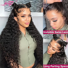 Load image into Gallery viewer, Lace Front Human Hair Wig Deep Wave Frontal Wig Transparent 13x4 Full Lace Frontal Human Hair Wig For Women Human Hair Wigs