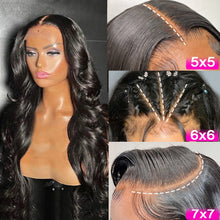 Load image into Gallery viewer, Wow Angel Glueless 250% Real HD Lace Closure Wigs 7X7/6x6/5X5 HD Closure Wig Body Wave Pre Plucked Human Hair Wigs For Women