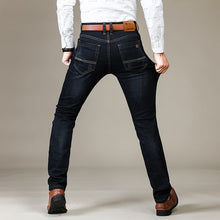 Load image into Gallery viewer, Business Men's Jeans Casual Straight Stretch Fashion Classic Blue Black Work Denim Trousers Male Brand Clothing