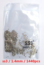Load image into Gallery viewer, SS3-ss8 1440pcs Clear Crystal AB gold 3D Non HotFix FlatBack Nail Art Rhinestones Decorations Shoes And Dancing Decoration