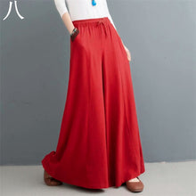 Load image into Gallery viewer, 2023 New fashion Plus size pants Women cotton linen Trousers Bohemian Loose Leisure wide leg pants Summer skirt pants 6XL 7XL