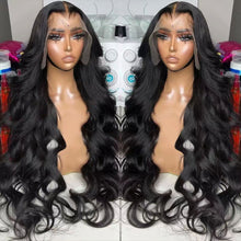Load image into Gallery viewer, Body Wave 13x4 Lace Frontal Human Hair Wigs 30" 32" 34" Lace Front Wig Raw Indian Remy Hair Lace Front Human Hair Wigs For Women