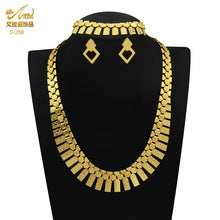 Load image into Gallery viewer, Indian Gold Plated Jewelry Set For Women African Bridal 24K Gold Color Necklace Earrings Set Dubai Nigerian Wedding Wholesale