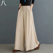 Load image into Gallery viewer, 2023 New fashion Plus size pants Women cotton linen Trousers Bohemian Loose Leisure wide leg pants Summer skirt pants 6XL 7XL