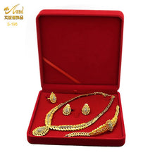 Load image into Gallery viewer, ANIID Dubai Plated Jewelry Set For Women Indian Earring and Necklace Nigeria Moroccan Bridal Accessorie Wedding Bracelet Gifts