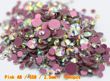 Load image into Gallery viewer, SS3-ss8 1440pcs Clear Crystal AB gold 3D Non HotFix FlatBack Nail Art Rhinestones Decorations Shoes And Dancing Decoration