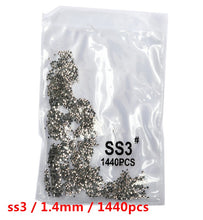 Load image into Gallery viewer, SS3-ss8 1440pcs Clear Crystal AB gold 3D Non HotFix FlatBack Nail Art Rhinestones Decorations Shoes And Dancing Decoration