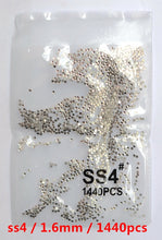 Load image into Gallery viewer, SS3-ss8 1440pcs Clear Crystal AB gold 3D Non HotFix FlatBack Nail Art Rhinestones Decorations Shoes And Dancing Decoration
