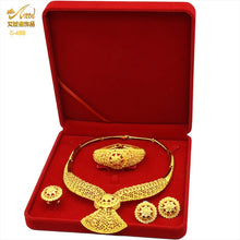 Load image into Gallery viewer, ANIID Dubai Plated Jewelry Set For Women Indian Earring and Necklace Nigeria Moroccan Bridal Accessorie Wedding Bracelet Gifts