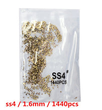 Load image into Gallery viewer, SS3-ss8 1440pcs Clear Crystal AB gold 3D Non HotFix FlatBack Nail Art Rhinestones Decorations Shoes And Dancing Decoration