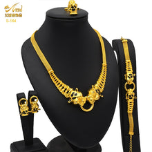 Load image into Gallery viewer, ANIID Dubai Plated Jewelry Set For Women Indian Earring and Necklace Nigeria Moroccan Bridal Accessorie Wedding Bracelet Gifts