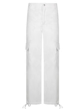 Load image into Gallery viewer, HEYounGIRL Harajuku High Waist Cargo Pants Women Black White Casual Sweatpants Korean Fashion Ladies Trousers Pocket Streeetwear