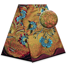 Load image into Gallery viewer, 2022 African Prints Fabric Golden Cotton Wax Fabric  Ankara High Quality Nigerian Wax6 Yards/pcs For Wedding Dresses Sewing