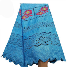 Load image into Gallery viewer, Bestway African Brocade Lace Fabric 5 Yards High Quality Rhinestone Eyelet Embroidery Guinea Perfumed Bazin Riche Lace Fabrics