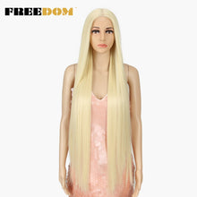 Load image into Gallery viewer, FREEDOM Synthetic Lace Front Wigs For Women Super Long 38Inch Ombre Blonde Highlight Ginger Straight Lace Wigs Cosplay Wigs