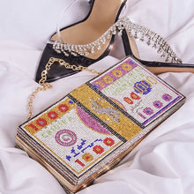 Load image into Gallery viewer, Women Crystal Chain Bag Ladies Diamond Clutch Bags Women's Evening Party Wedding Dinner Purses Female Hasp Painting Woman Flap