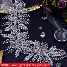 Load image into Gallery viewer, YouLaPan HP240 Golden Bride Hair Accessories Crystal Wedding Hair Jewelry Fascinator for Wedding Rhinestone Wedding Tiara