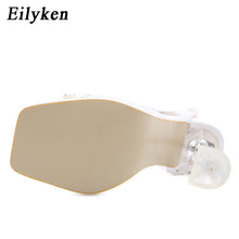 Load image into Gallery viewer, Eilyken Elegant Wedding Bride Shoes Women Fashion Pearls Bowtie Summer Square Toe Sandals PVC Transparent Crystal Perspex Heels
