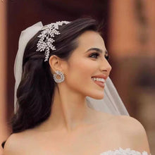 Load image into Gallery viewer, Fashion Bride Headband Crystal Leaf Hair Band, ASNORA Bridal Crown Tiaras ,Hair Accessories Wedding ,Wedding Accessories A01006