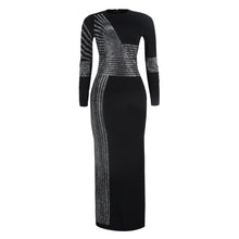 Load image into Gallery viewer, African Maxi Dresses For Women 2020 Black African Long Dress Sequins O-Neck Long Sleeves Daily Dress Evening Dress Party Dress