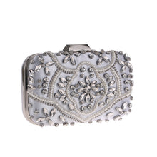 Load image into Gallery viewer, Women's Evening Clutch Bag Party Purse Luxury Wedding Clutch For Bridal Exquisite Crystal Ladies Handbag Apricot Silver Wallet