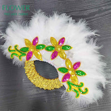 Load image into Gallery viewer, Royal Blue Party Decoration Fans African Feathers Fan Foldable Hand Fan Palace Decorative Fan Wedding Dance Props Feather Fan