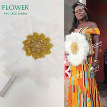 Load image into Gallery viewer, Royal Blue Party Decoration Fans African Feathers Fan Foldable Hand Fan Palace Decorative Fan Wedding Dance Props Feather Fan