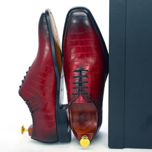 Load image into Gallery viewer, Big Size 6-13 Handmade Mens Oxford Shoes Genuine Leather Crocodile Print Men's Dress Shoes Classic Business Formal Shoes for Men
