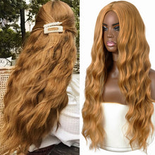 Load image into Gallery viewer, AZQUEEN Synthetic Wig for Women Long Pink Wigs Water Wave Heat Resistant Middle Part Natural Hair Wig Cosplay Wigs