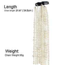 Load image into Gallery viewer, Simulated Pearl Long Tassel/Chain Bridal Wedding Hair Accessories Hair Clip Women Party Wedding Accessories Hair Jewelry