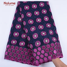 Load image into Gallery viewer, Kalume Cotton Lace Fabric African Swiss 2021 5 Yards Nigerian Cotton Lace Fabric High Quality For Diy Sew Party Wedding F1682